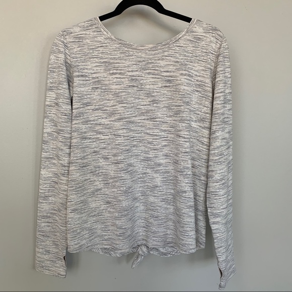 Zyia Active Ash Split Back Long Sleeve Tie Back Yoga Top Size XXL - Picture 1 of 7